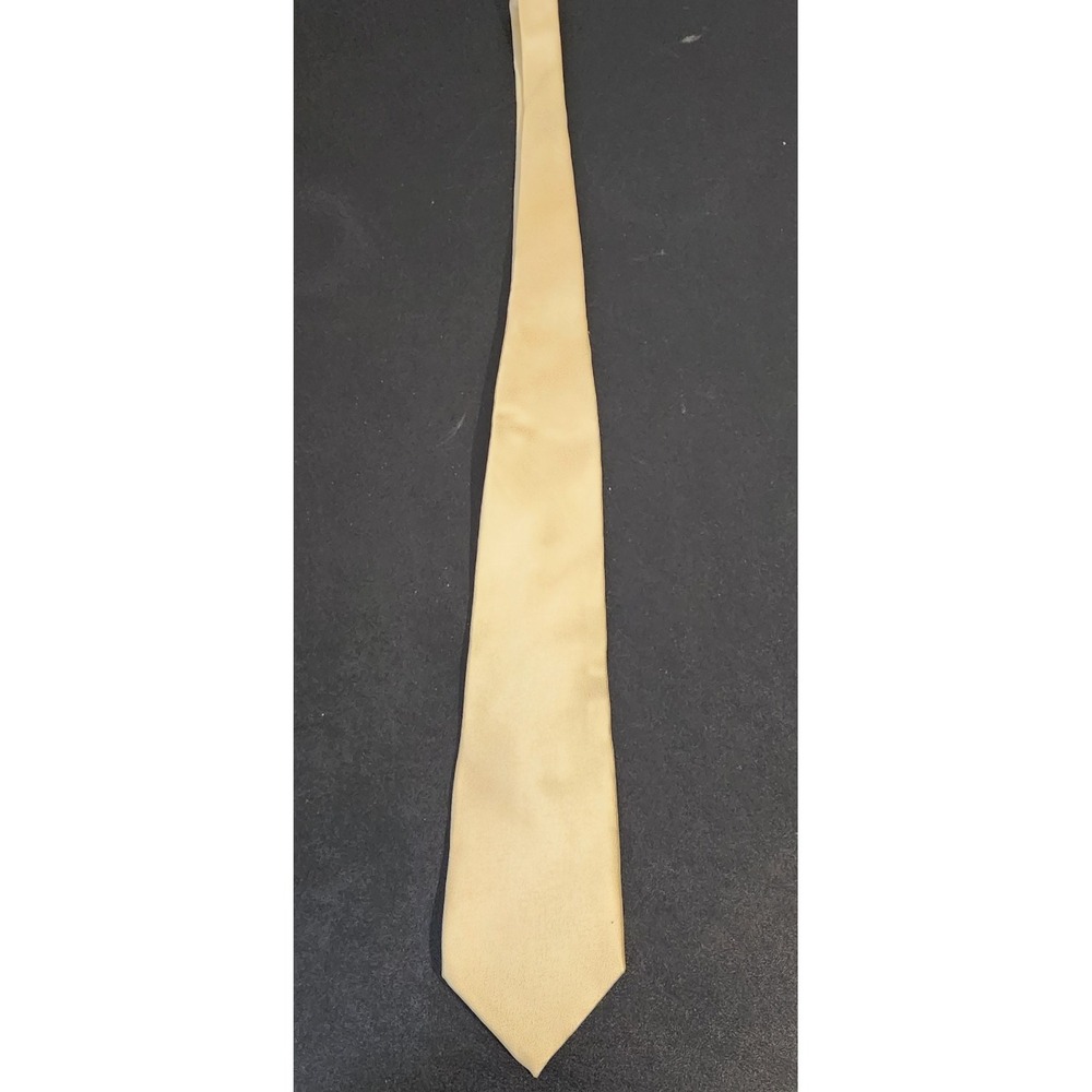Stafford Men's Silk Tie Solid Yellow Gold Textured‎ XL 59" Extra Long